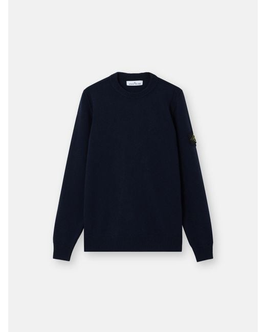 5100072 Lambswool di Stone Island in Blue da Uomo