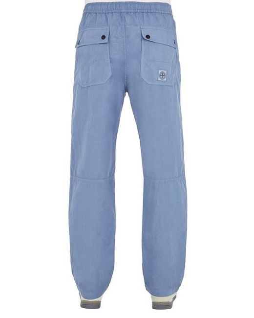 Pantalone cotone, lino di Stone Island in Blue da Uomo