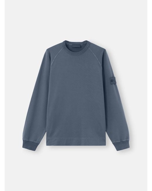 Stone Island Blue Crewneck Sweater for men