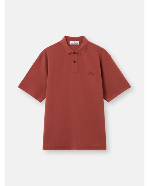 Stone Island Red 2200002 50/2 Organic Cotton Piqué for men