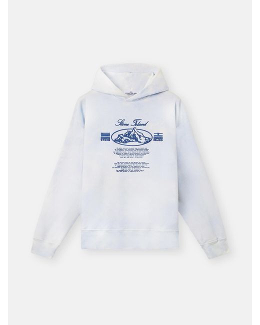 Stone Island White 6100051 Organic Cotton Fleece 'Ice' Treatment for men