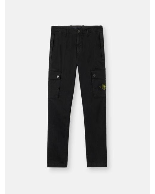 Stone Island Black 3100034 Stretch Organic Broken Twill Cotton 'Old' Effect for men