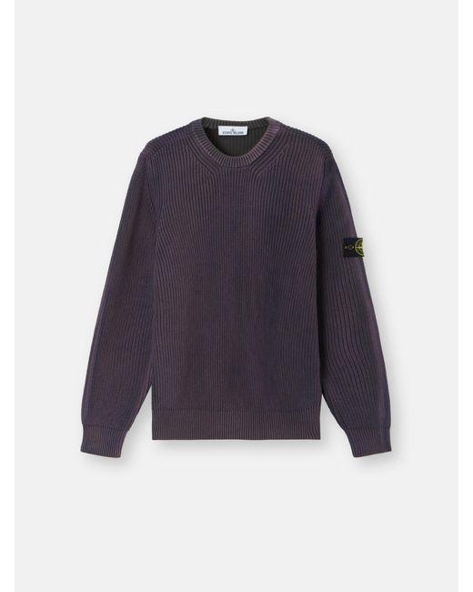 Stone Island Blue 5100016 Fisherman's Rib Organic Cotton With Two-Colour Spray for men