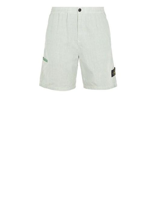 Stone Island Gray Bermuda Shorts Linen, Polyamide for men