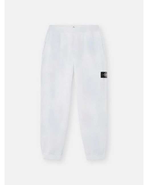 Stone Island White 6200013 Organic Cotton Fleece Ice Treatment for men
