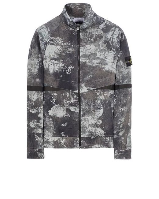 Stone Island Gray Zip Sweatshirt Polyamide for men