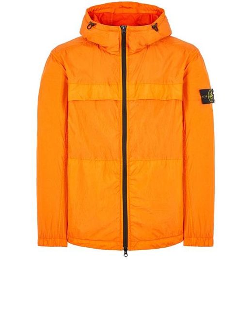 Stone Island Orange Lightweight Jacket Polyamide, Polyurethane Coated for men