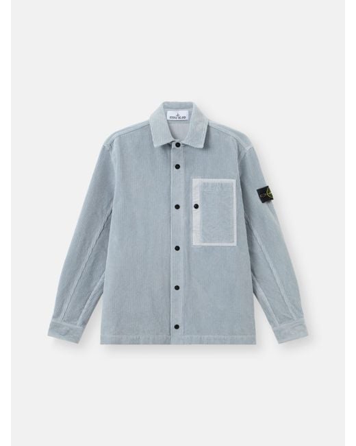 Stone Island Blue 1200016 Organic Cotton Corduroy 800 for men