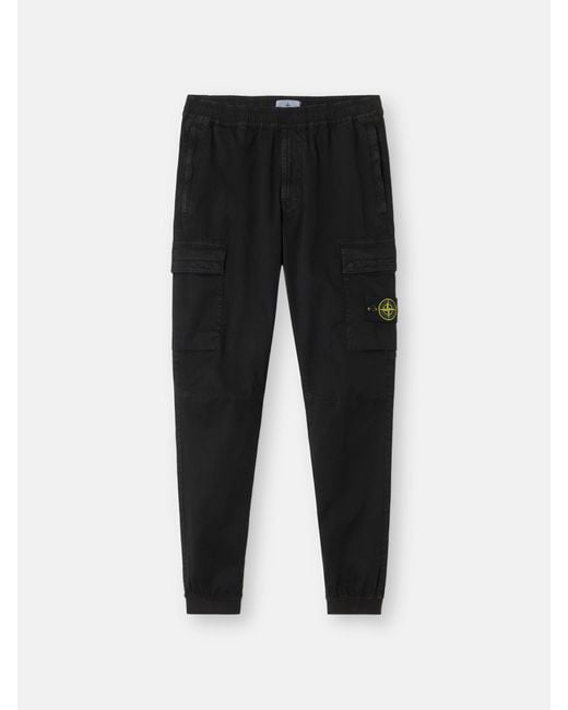 Stone Island Black 3100033 Stretch Organic Broken Twill Cotton 'Old' Effect for men
