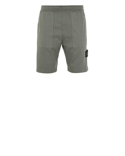 Stone Island Gray Fleece Bermuda Shorts Cotton for men