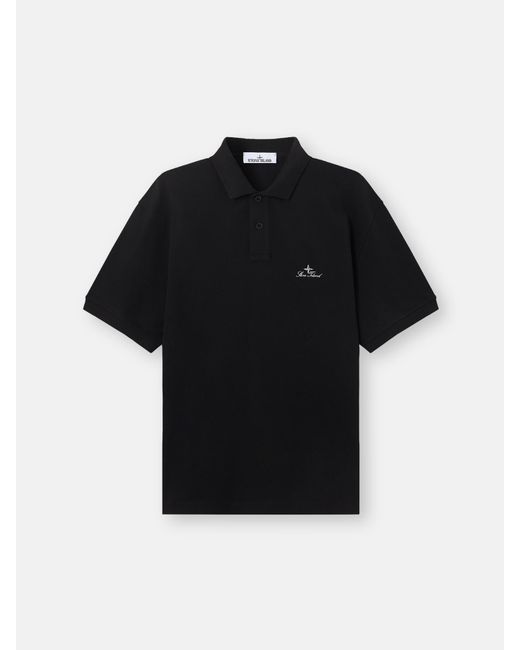 Stone Island Black 2200002 50/2 Organic Cotton Piqué for men