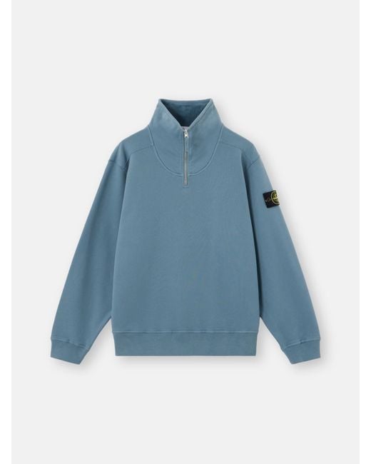 Stone Island Blue 6100021 Brushed Organic Cotton Fleece for men