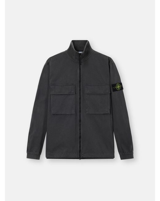Stone Island Black 1200024 Stretch Organic Broken Twill Cotton 'Old' Effect for men