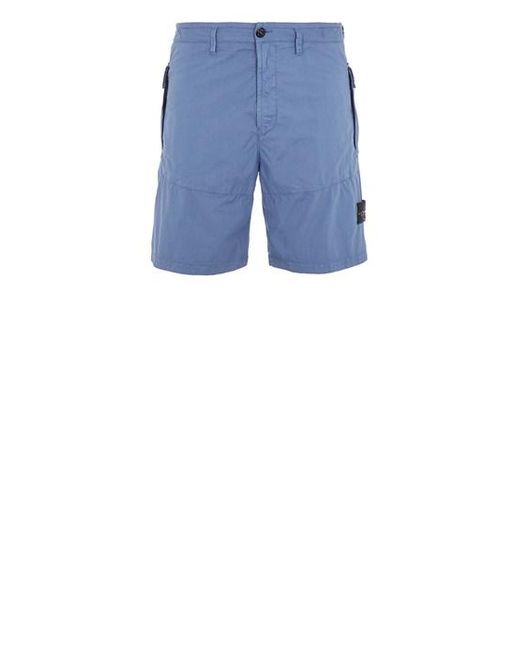 Stone Island Blue Bermuda Shorts Cotton, Elastane for men