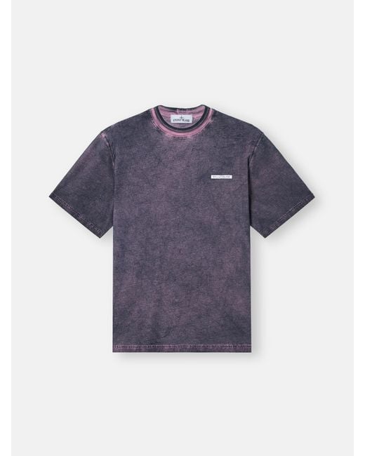 Stone Island Blue 2100002 Organic Combed Cotton Jersey 'Velo' Effect for men
