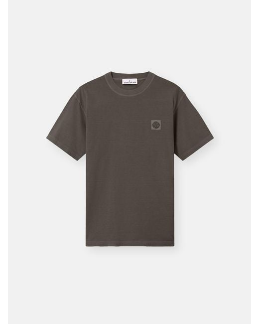 Stone Island Gray 2100026 Organic Cotton Jersey 'Fissato' Effect for men