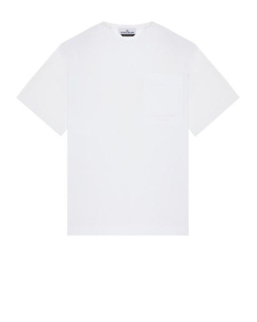 T-shirt a maniche corte cotone di Stone Island in White da Uomo