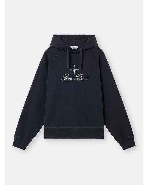 Stone Island Blue 6100074 Brushed Organic Cotton Fleece for men