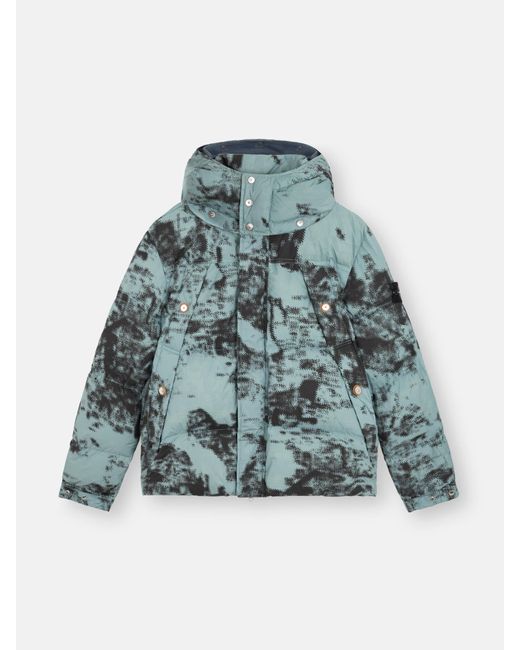 Stone Island Blue 462E1 Camouflage Nylon Rep Ice Jacket for men