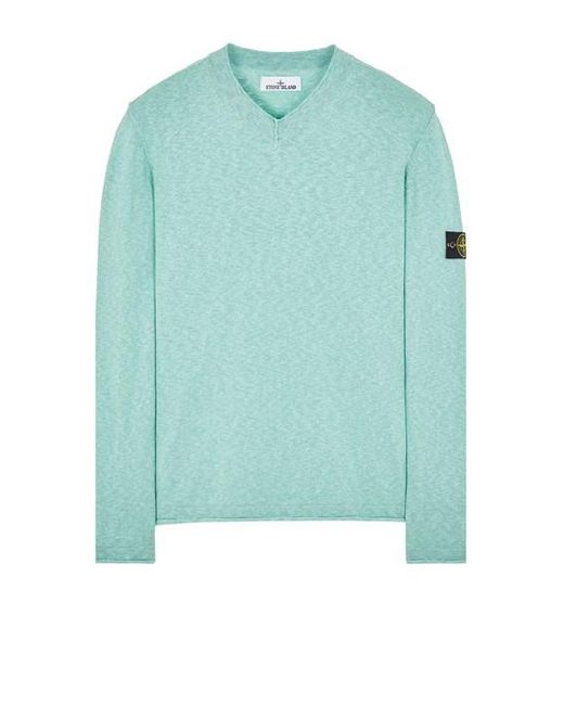 Stone Island Green Sweater Cotton, Elastane for men