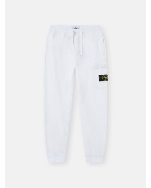 Stone Island White 6200010 Organic Cotton Fleece for men