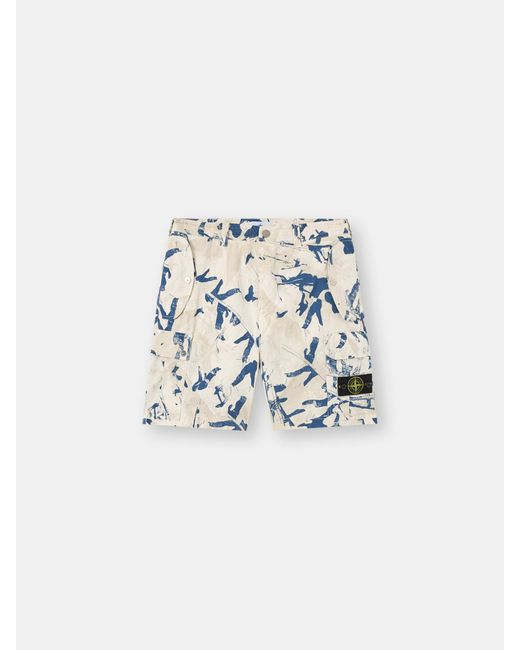 Stone Island White L100004 Scan Camo On Stretch Ripstop-Ovd for men