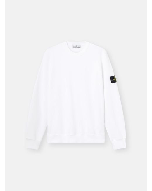 Stone Island White 6100060 Organic Cotton Fleece for men