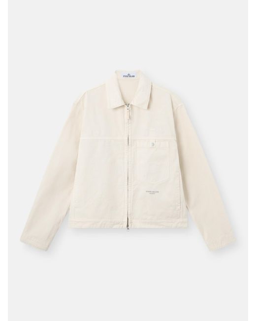 Stone Island Natural 4100074 Slub Cotton Batavia-Tc S. I. Marina for men