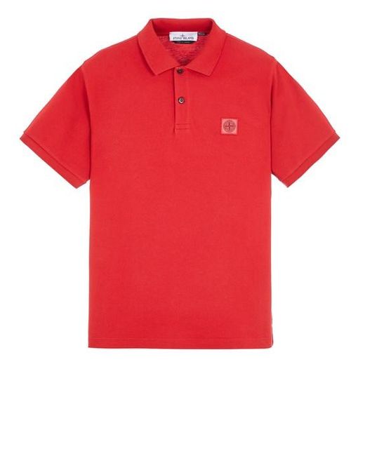 Stone Island Red Polo Shirt Cotton for men