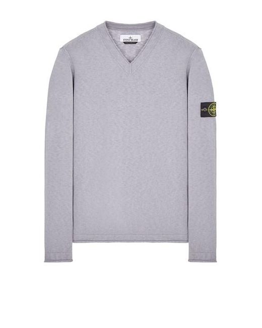 Stone Island Gray Sweater Cotton, Elastane for men