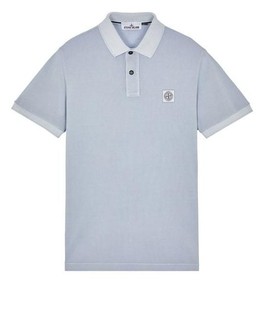 Stone Island Blue Polo Shirt Cotton for men