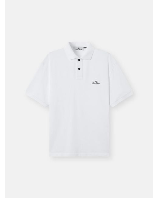 Stone Island White 2200002 50/2 Organic Cotton Piqué for men