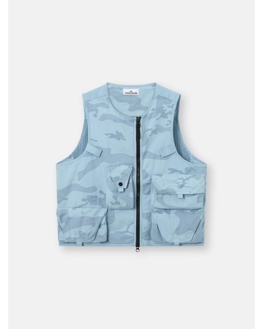 Stone Island Blue G100006 Faded Camo Ripstop-Tc for men