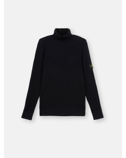 Stone Island Black 552C2 Full Rib Rws Wool for men