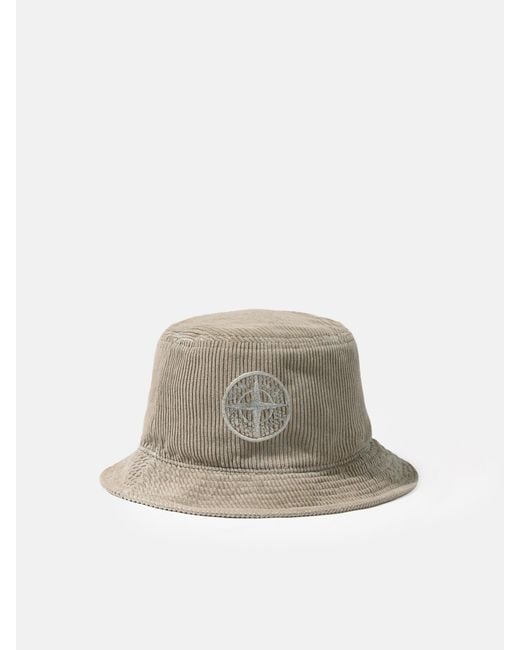 Stone Island White 970Rt Organic Corduroy 800 Dust Colour Frost Finish for men
