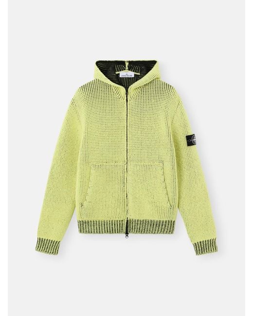 Stone Island Green 5100054 Uv-Reactive Chain Stitch Handmade Effect for men