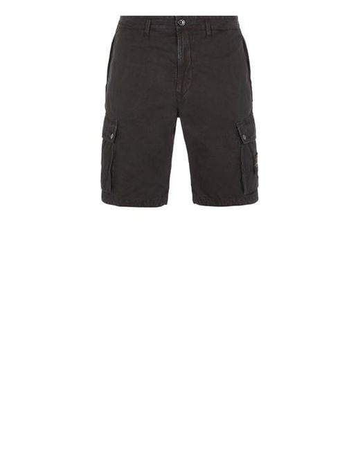Stone Island Black Bermuda Shorts Cotton for men