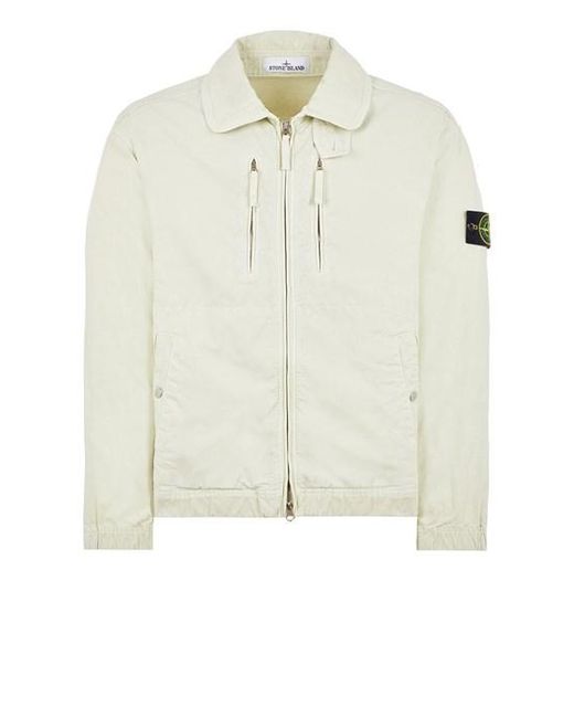 Stone Island White Lightweight Jacket Cotton, Lyocell for men