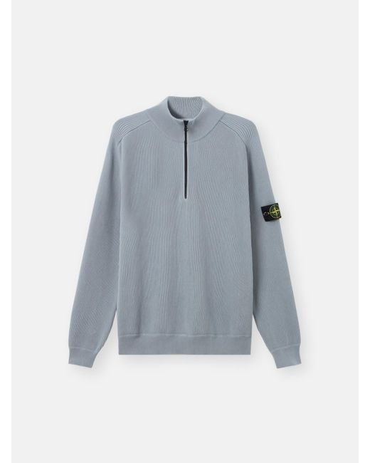 Stone Island Blue 5100124 Ribbed Soft Organic Cotton for men