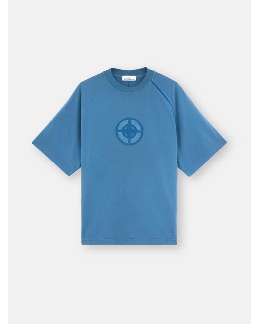 Stone Island Blue 201M1 20/1 Organic Cotton Jersey for men