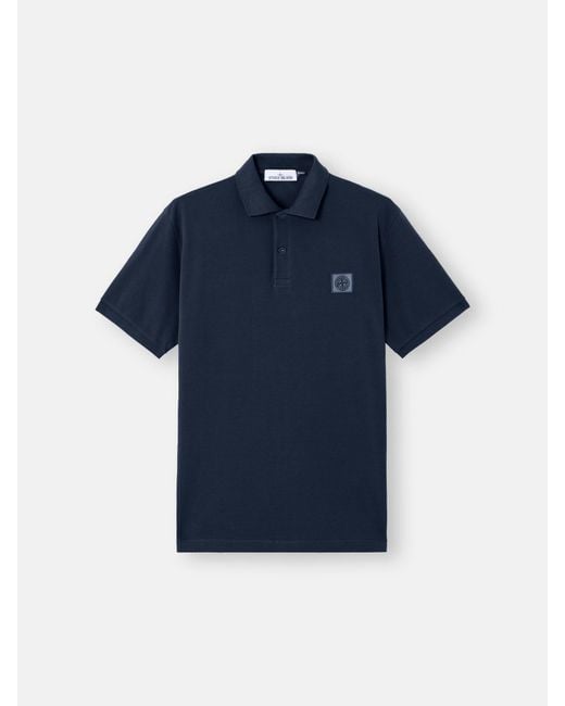 Stone Island Blue 2200011 50/2 Organic Cotton Piqué for men