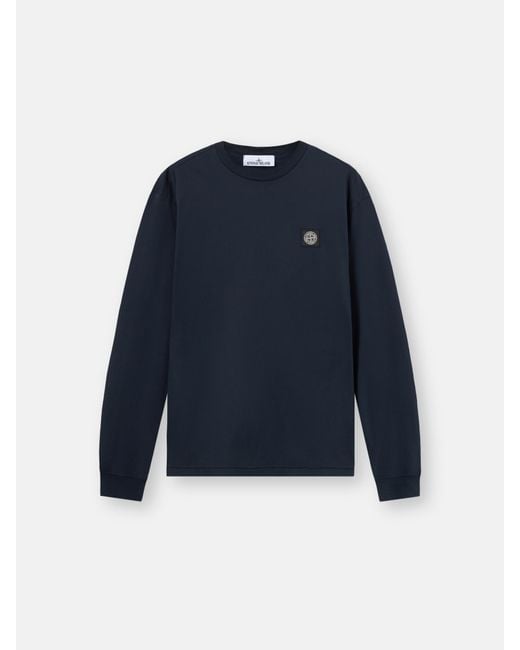 Stone Island Blue Long Sleeve T-Shirt for men