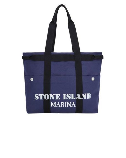 Stone Island Blue Bag Cotton, Polyurethane Coated for men