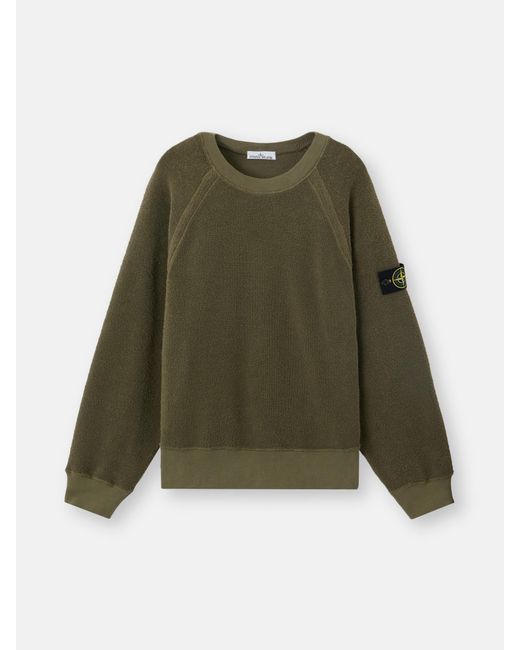 Stone Island Green 6100004 Organic Cotton + Nylon Terry Fleece for men
