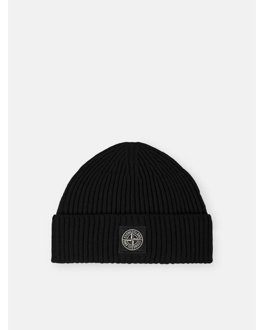 Stone Island Black N100002 Full Rib Rws Wool for men