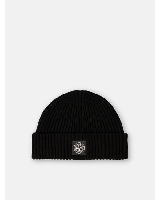 Stone Island Black N100002 Full Rib Rws Wool for men