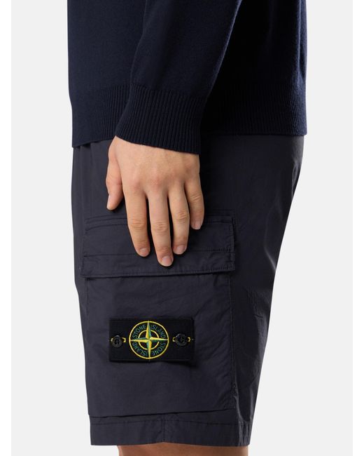 L100020 Stretch Cotton Tela 'Paracadute' Stone Island de hombre de color Blue