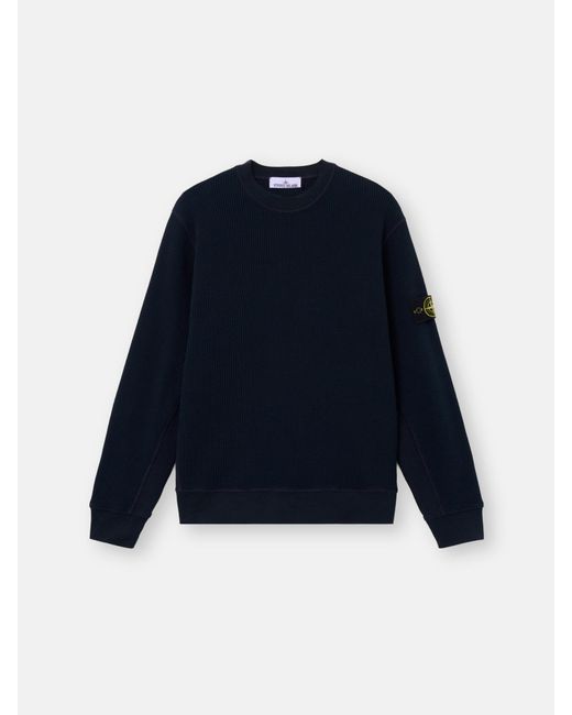 Stone Island Blue 6100056 Organic Cotton Waffle Fleece for men