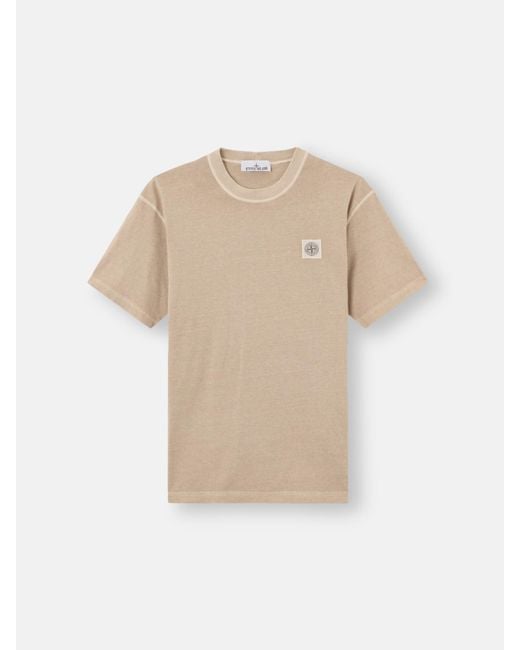 Stone Island White 2100026 Organic Cotton Jersey 'Fissato' Effect for men