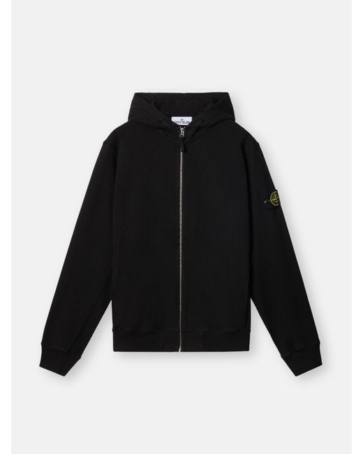 Stone Island Black 6100021 Malfilé Fleece 'Old' Effect for men